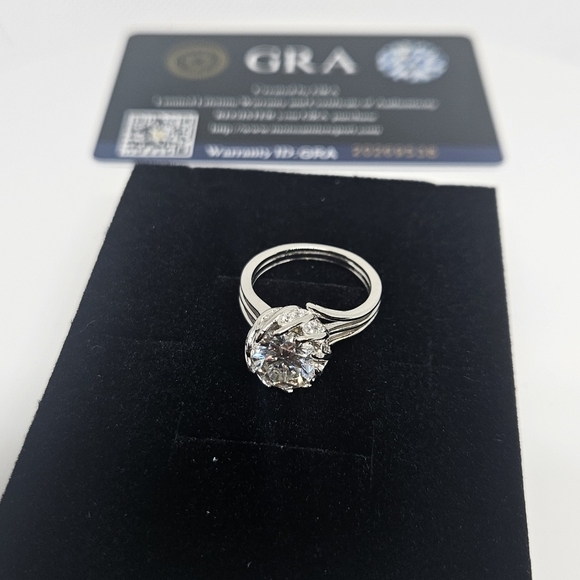 925 Silver 3 Carat Moissanite Wide Ring - Picture 3 of 5